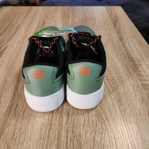 DC Green Sneakers with Black and Orange Accents - Picture 3 of 4